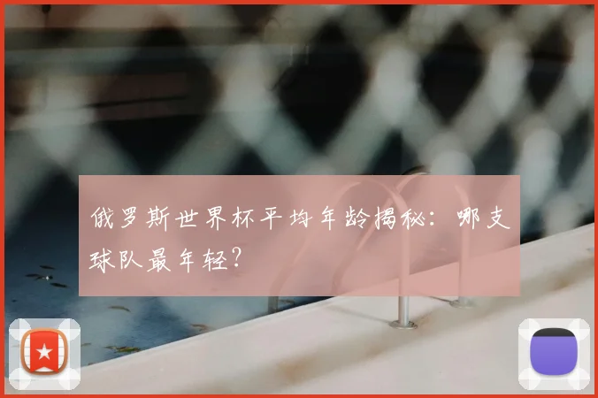 俄罗斯世界杯平均年龄揭秘：哪支球队最年轻？